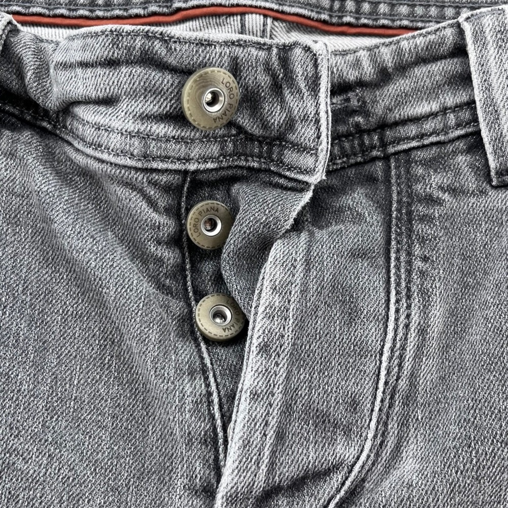 Loro Piana Quarona Gray Stretch Jeans Size 33 Button Fly Cotton/Elastane Blend - Picture 2 of 12